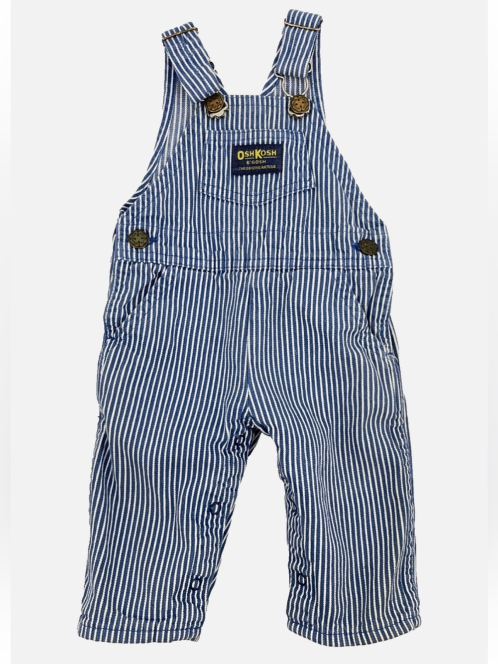 OshKosh B'gosh Navy and White Striped Kids Overalls